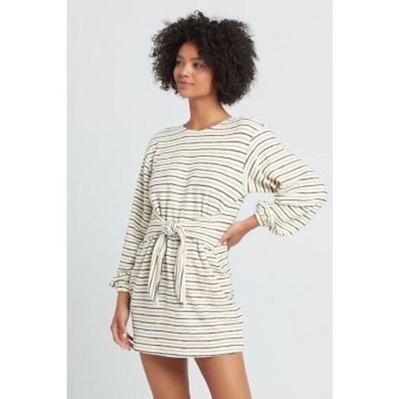 L*Space Everywhere I Go Mini Dress Large Surfs Up Stripe Large Beach Pool Resort - Picture 1 of 13